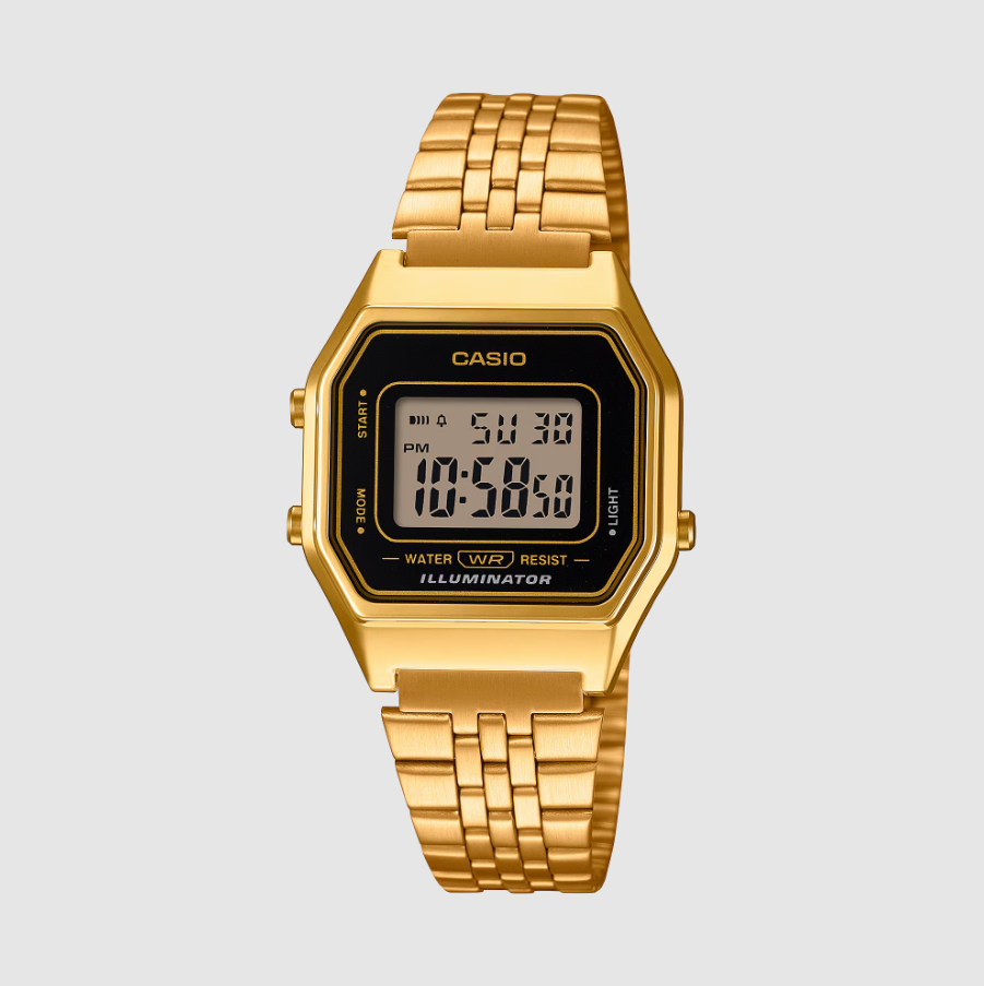 Casio LA680WGA-1DF Classic Digital Golden Ladies Chain Watch